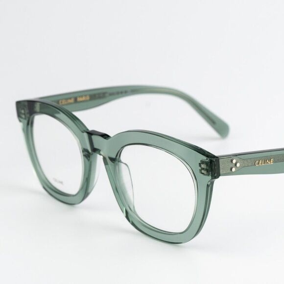NEW Celine CL5004IN 093 CELINE 3 DOTS Transparent Teal Women Square Eyeglasses - Picture 6 of 12